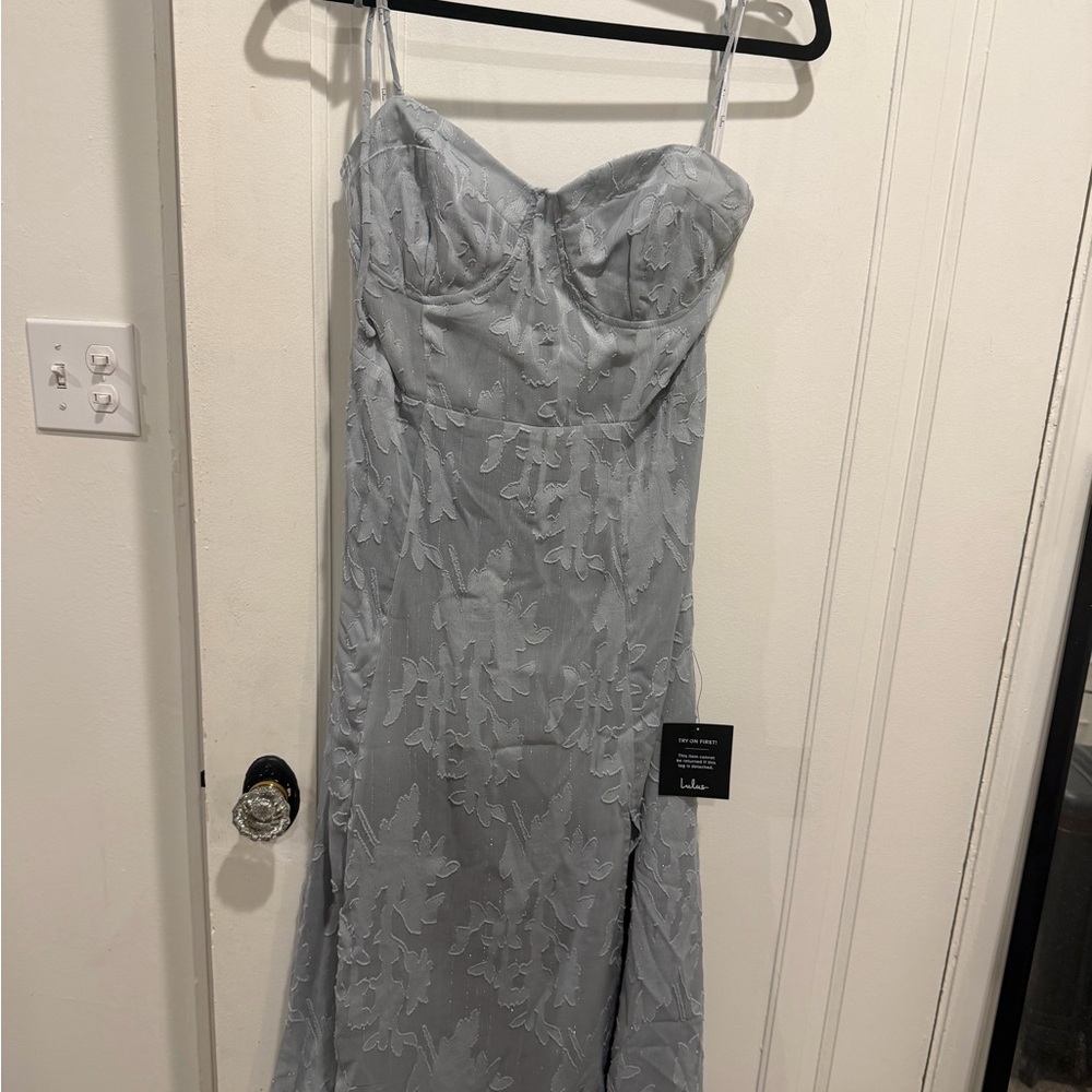 Elegant Light Blue Lace Dress